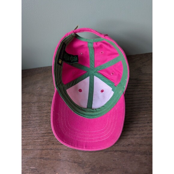 John Deere Pink Cap Hat Tractor Flowers Farmer Toddler One Size Elastic Back - Picture 7 of 8